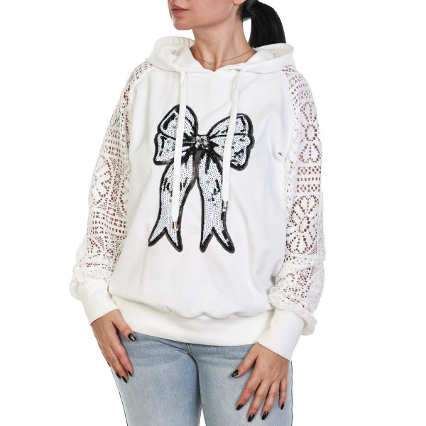 Luxe Bow Lace Hoodie - Image 3
