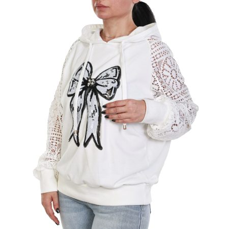 Luxe Bow Lace Hoodie