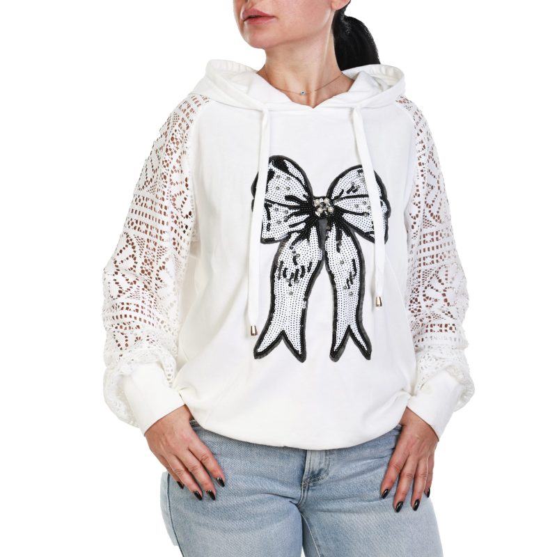 Luxe Bow Lace Hoodie - Image 2